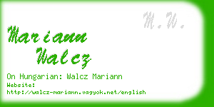 mariann walcz business card
